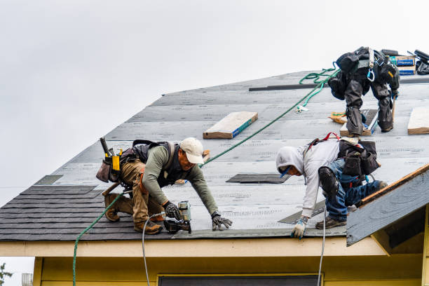 Professional Roofing technician working in New London, WI